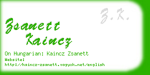 zsanett kaincz business card